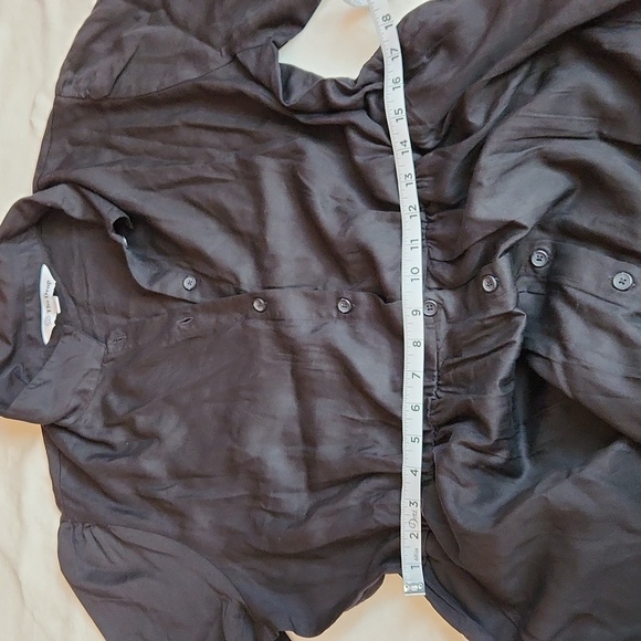 The Drop, Fall, Spring Black V-Neck Poplin, Prarie Shortsleeve Midi Dress Sz XXL - Picture 8 of 11